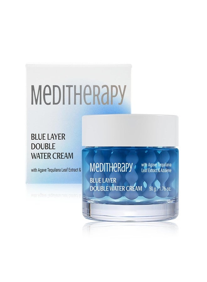 MEDITHERAPY Bluelayer Double Water Cream - Daily Face Moisturizer for Hydrating and Firming - Capsule and Gel Cream with Nano-hyaluronic Acid & Blue Agave for Radiant Glow - Suitable for All Skin Types - 1.76 oz. - Image 1